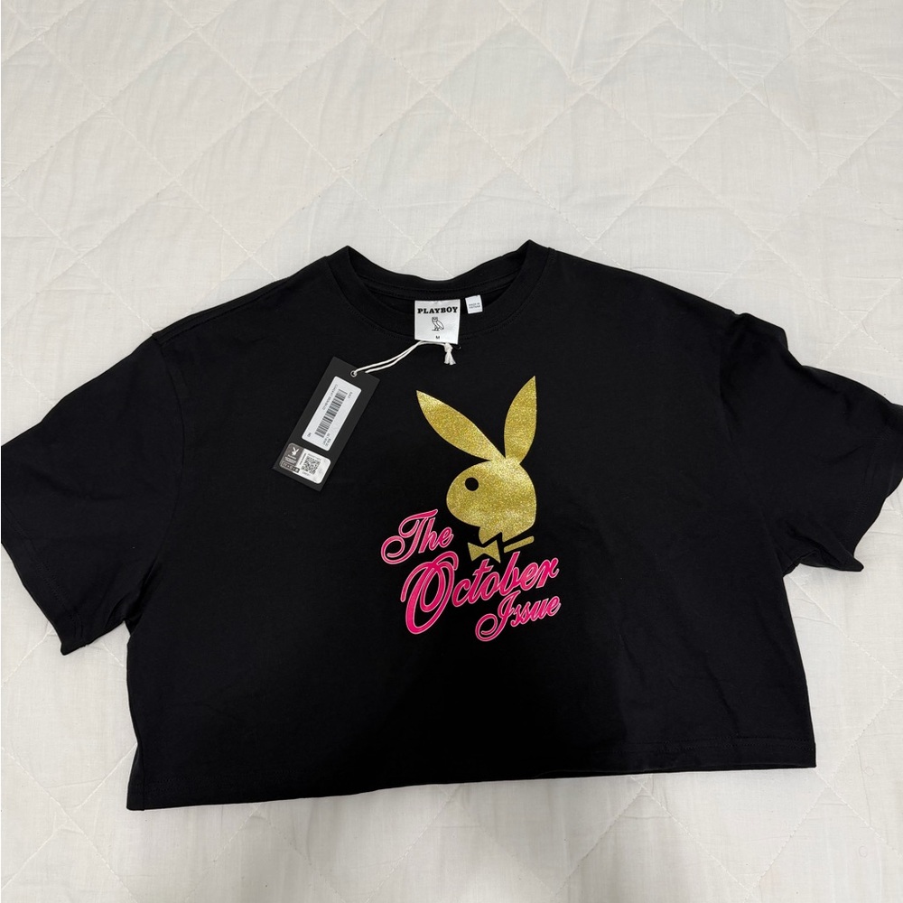 OVO Playboy Black and Gold half T-Shirt